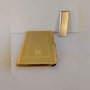 Vintage  Cigarette Case Butterfly Design With Matching Lighter Inside 1950s